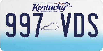 KY license plate 997VDS
