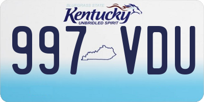 KY license plate 997VDU