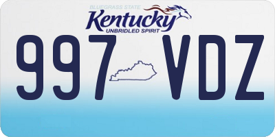 KY license plate 997VDZ