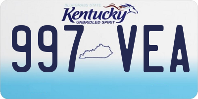 KY license plate 997VEA