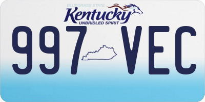KY license plate 997VEC