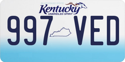 KY license plate 997VED