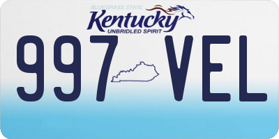 KY license plate 997VEL