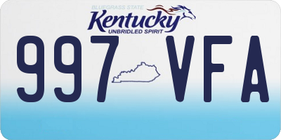 KY license plate 997VFA