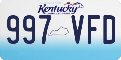 KY license plate 997VFD