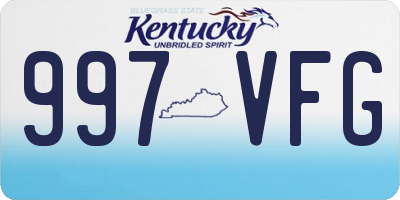 KY license plate 997VFG