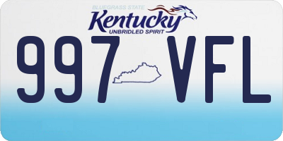 KY license plate 997VFL