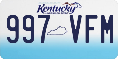 KY license plate 997VFM