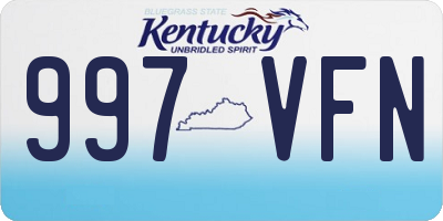 KY license plate 997VFN