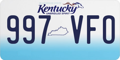 KY license plate 997VFO