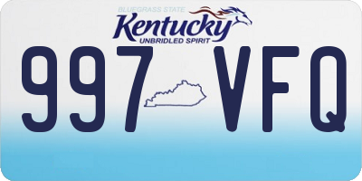 KY license plate 997VFQ