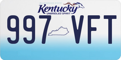 KY license plate 997VFT