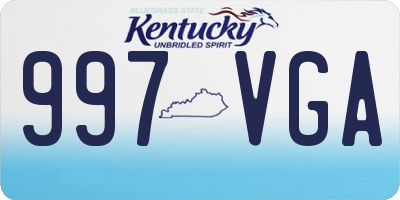 KY license plate 997VGA