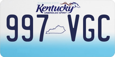 KY license plate 997VGC