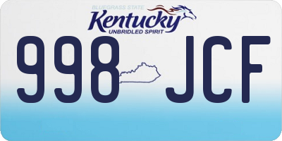 KY license plate 998JCF