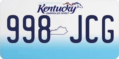 KY license plate 998JCG