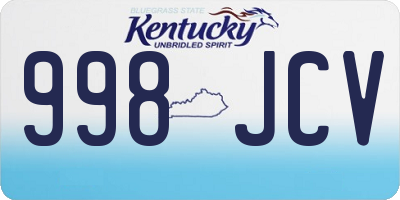 KY license plate 998JCV