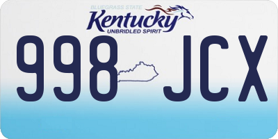 KY license plate 998JCX
