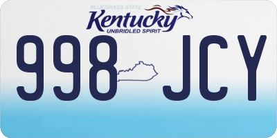 KY license plate 998JCY