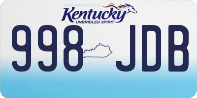 KY license plate 998JDB