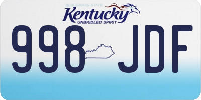KY license plate 998JDF