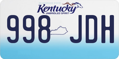 KY license plate 998JDH