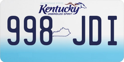 KY license plate 998JDI