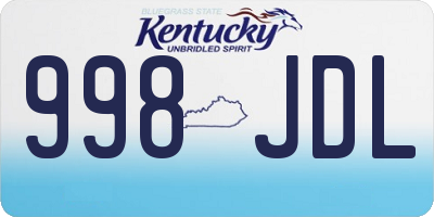 KY license plate 998JDL