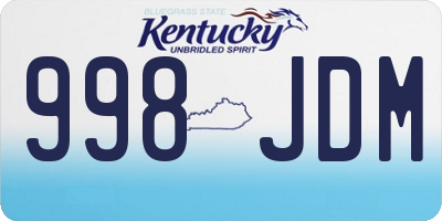 KY license plate 998JDM