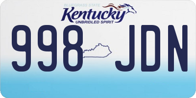 KY license plate 998JDN