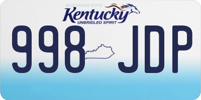KY license plate 998JDP