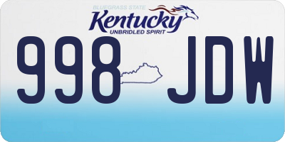 KY license plate 998JDW