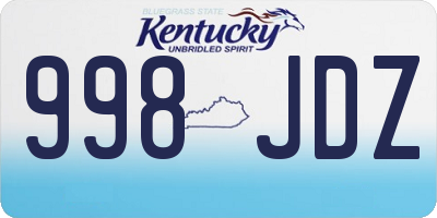 KY license plate 998JDZ