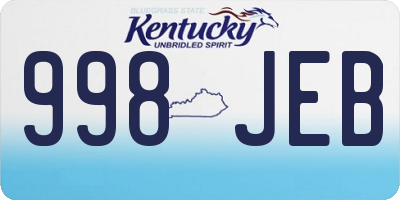 KY license plate 998JEB