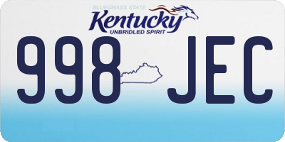 KY license plate 998JEC