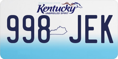 KY license plate 998JEK