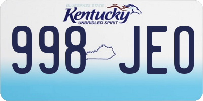 KY license plate 998JEO