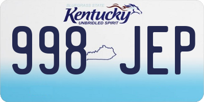 KY license plate 998JEP