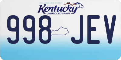 KY license plate 998JEV