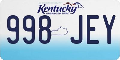 KY license plate 998JEY