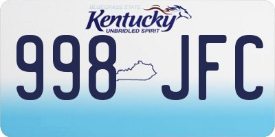 KY license plate 998JFC