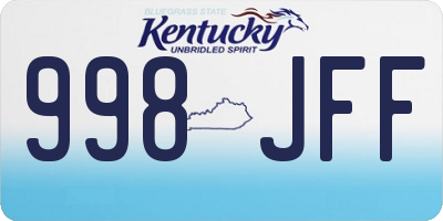 KY license plate 998JFF