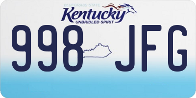 KY license plate 998JFG