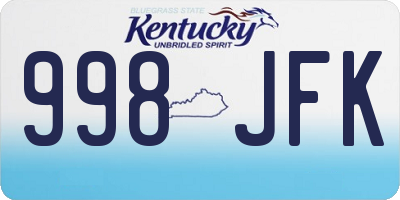 KY license plate 998JFK