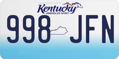 KY license plate 998JFN