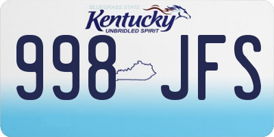 KY license plate 998JFS