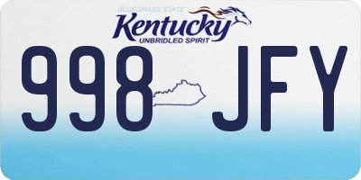 KY license plate 998JFY