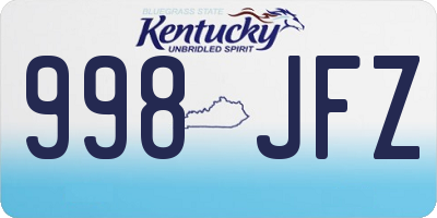 KY license plate 998JFZ