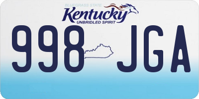 KY license plate 998JGA