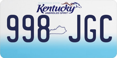 KY license plate 998JGC